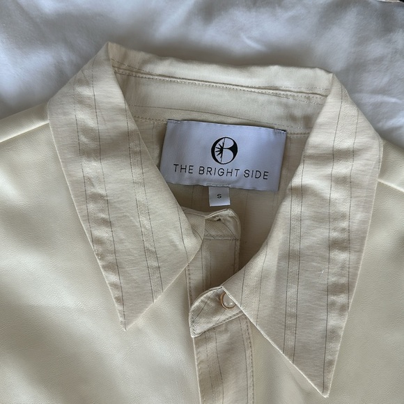 The bright side by Rocky Barnes western linen and leather shirt - Picture 4 of 5